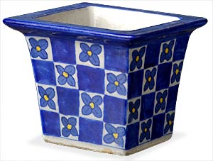 Manufacturers Exporters and Wholesale Suppliers of Blue Pottery Flower Pot Jaipur Rajasthan